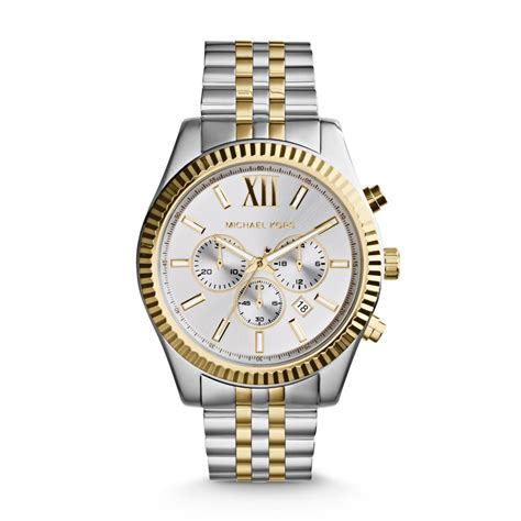 michael kors mk8664|oversized lexington two tone watch.